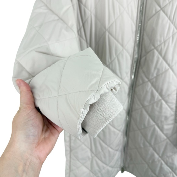 Massimo Dutti Longline Quilted Jacket Cream Sz S - Picture 6 of 14